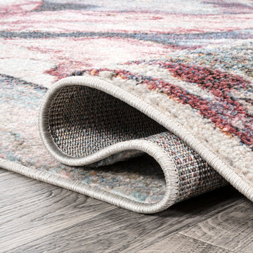 Pastello Modern Abstract Muted Flowers Area Rug